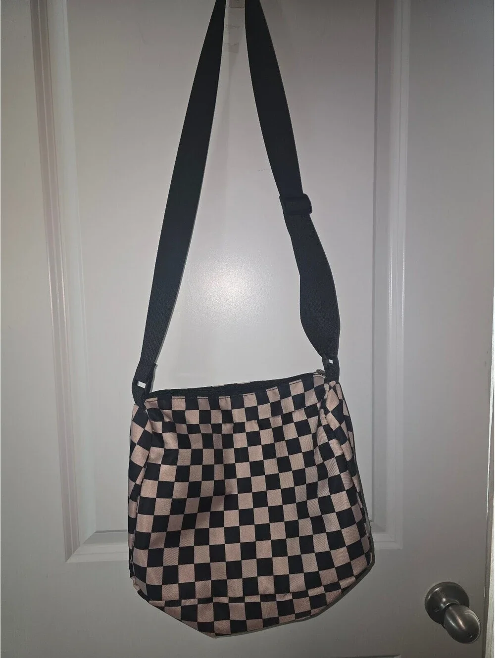 DOB SECHS Checkerboard Crossbody Shoulder Bag with Ghost Charm